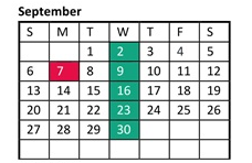 District School Academic Calendar for Oakwood Elementary School for September 2026