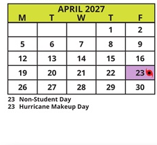 District School Academic Calendar for Sutherland Elementary School for April 2027