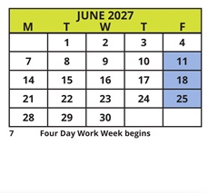 District School Academic Calendar for Sutherland Elementary School for June 2027