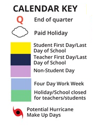 District School Academic Calendar Legend for Sutherland Elementary School