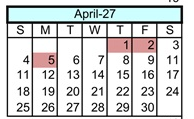 District School Academic Calendar for Riverside High (CONT.) for April 2027