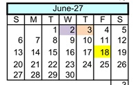 District School Academic Calendar for Riverside High (CONT.) for June 2027