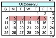 District School Academic Calendar for Riverside High (CONT.) for October 2026