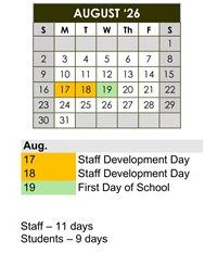District School Academic Calendar for Las Posas Elementary for August 2026