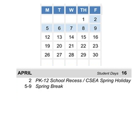 District School Academic Calendar for Amador Valley High for April 2027
