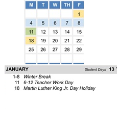 District School Academic Calendar for Amador Valley High for January 2027