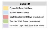 District School Academic Calendar Legend for Amador Valley High
