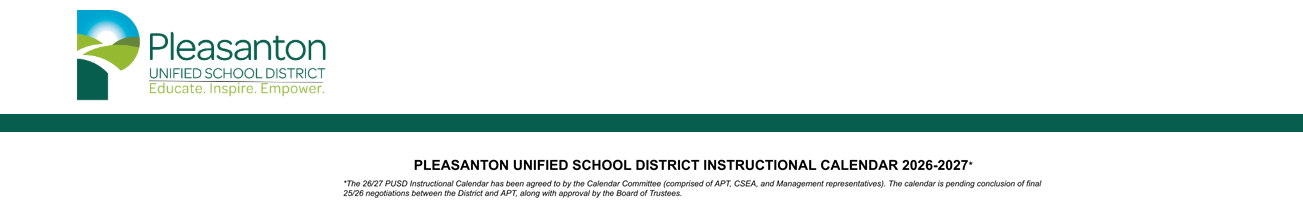 District School Academic Calendar for Amador Valley High