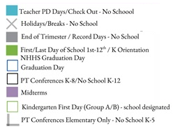District School Academic Calendar Legend for Gateway Prof-tech School