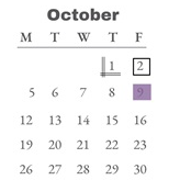 District School Academic Calendar for Gateway Prof-tech School for October 2026