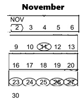 District School Academic Calendar for Pomona Alternative (pas) for November 2026