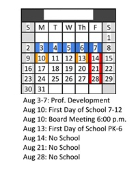 District School Academic Calendar for Brown Elementary for August 2026