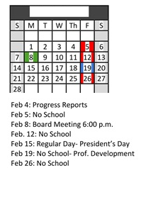 District School Academic Calendar for Brown Elementary for February 2027