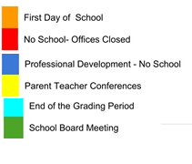 District School Academic Calendar Legend for Brown Elementary