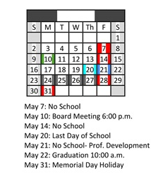 District School Academic Calendar for Brown Elementary for May 2027