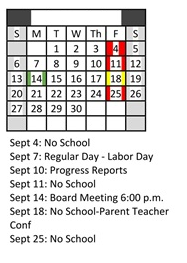 District School Academic Calendar for Brown Elementary for September 2026