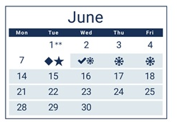 District School Academic Calendar for Lane Middle School for June 2027
