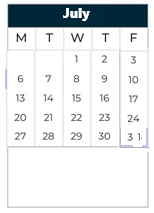 District School Academic Calendar for King Middle School for July 2026