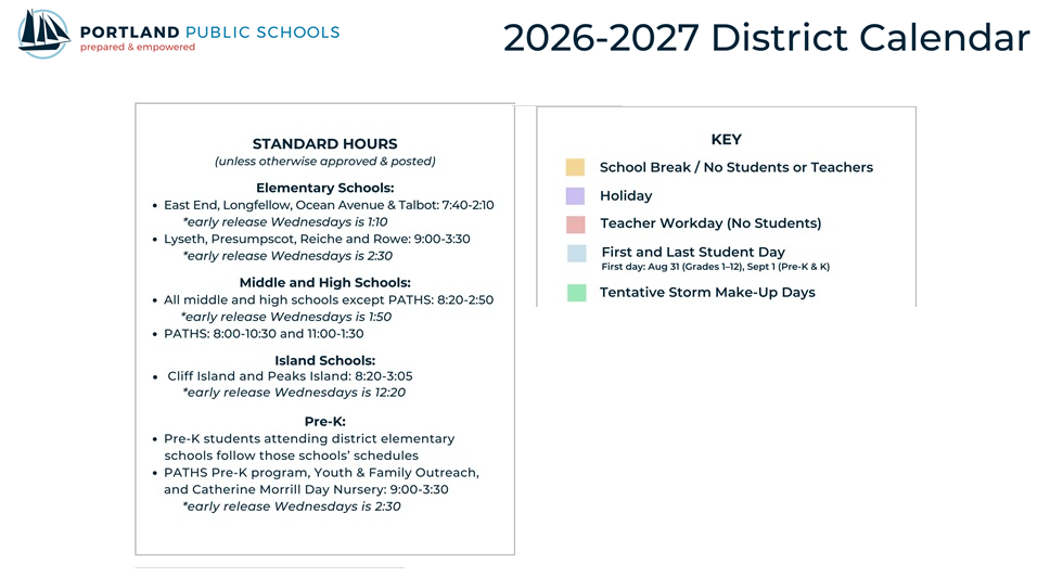 District School Academic Calendar Key for King Middle School