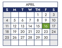District School Academic Calendar for Peak Alternative Program for April 2027