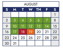 District School Academic Calendar for Peak Alternative Program for August 2026