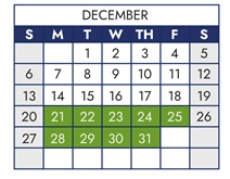 District School Academic Calendar for Peak Alternative Program for December 2026