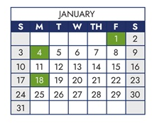 District School Academic Calendar for Peak Alternative Program for January 2027