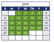 District School Academic Calendar for Peak Alternative Program for June 2027