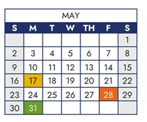 District School Academic Calendar for Peak Alternative Program for May 2027