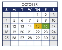 District School Academic Calendar for Peak Alternative Program for October 2026