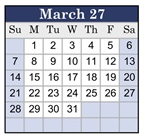 District School Academic Calendar for Abraxas Continuation High for March 2027