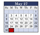 District School Academic Calendar for Abraxas Continuation High for May 2027