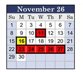 District School Academic Calendar for Abraxas Continuation High for November 2026
