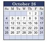 District School Academic Calendar for Abraxas Continuation High for October 2026