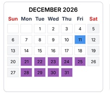 District School Academic Calendar for Avalon Elementary for December 2026