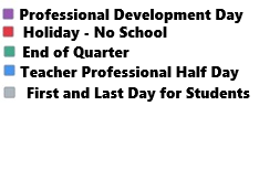 District School Academic Calendar Legend for Avalon Elementary