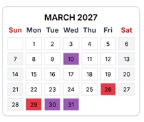 District School Academic Calendar for Avalon Elementary for March 2027