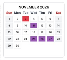 District School Academic Calendar for Avalon Elementary for November 2026