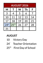 District School Academic Calendar for Adelaide High School for August 2026