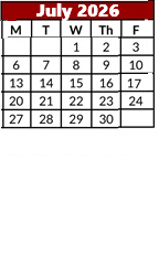 District School Academic Calendar for Adelaide High School for July 2026