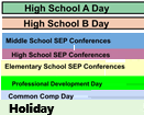 District School Academic Calendar Legend for Edgemont School