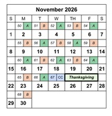 District School Academic Calendar for Edgemont School for November 2026