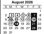 District School Academic Calendar for Olga A Hellbeck Elementary School for August 2026