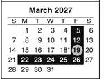 District School Academic Calendar for Olga A Hellbeck Elementary School for March 2027