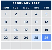 District School Academic Calendar for West Teays Elementary for February 2027