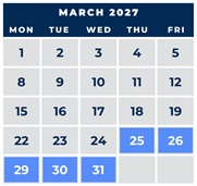 District School Academic Calendar for West Teays Elementary for March 2027