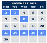 District School Academic Calendar for West Teays Elementary for November 2026
