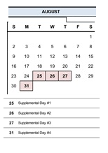District School Academic Calendar for Quest for August 2026
