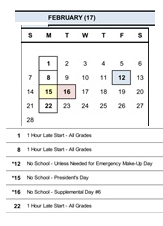 District School Academic Calendar for Quest for February 2027