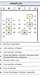 District School Academic Calendar for Quest for January 2027